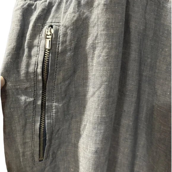 ATHLETA Cabo Linen Jogger Womens Sz 24 Wide Leg Textured Lightweight Pants Blue - Picture 5 of 7